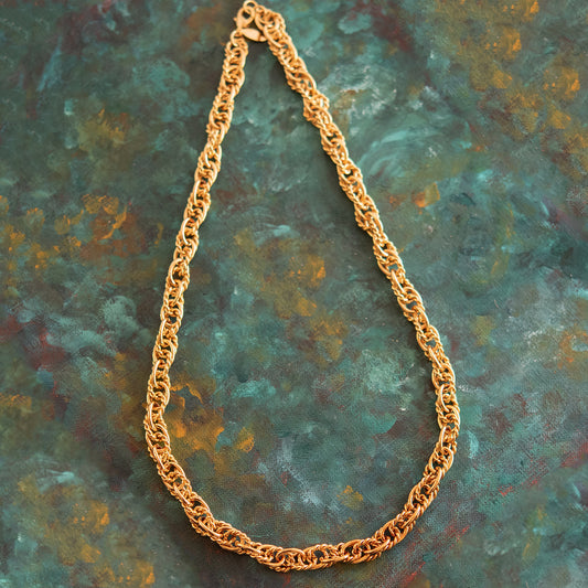 Vintage Oscar De La Renta 24 Inch Gold Tone Link Chain Necklace Size: G
