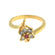 Vintage 1970's Amethyst Crystal and Genuine Pinfire Opal Ring 18kt Yellow Gold Electroplated Ring