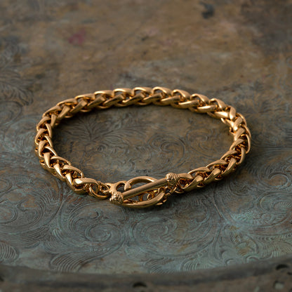 Vintage Oscar De La Renta Gold Tone Braided Link Bracelet