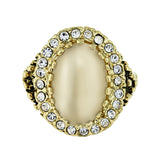 Gold Clear Crystal Beige Antiqued Moonstone