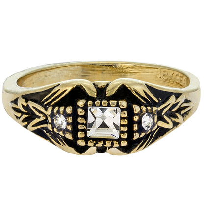 vintage-clear-Austrian-crystals-antique-yellow-gold-plated-ring