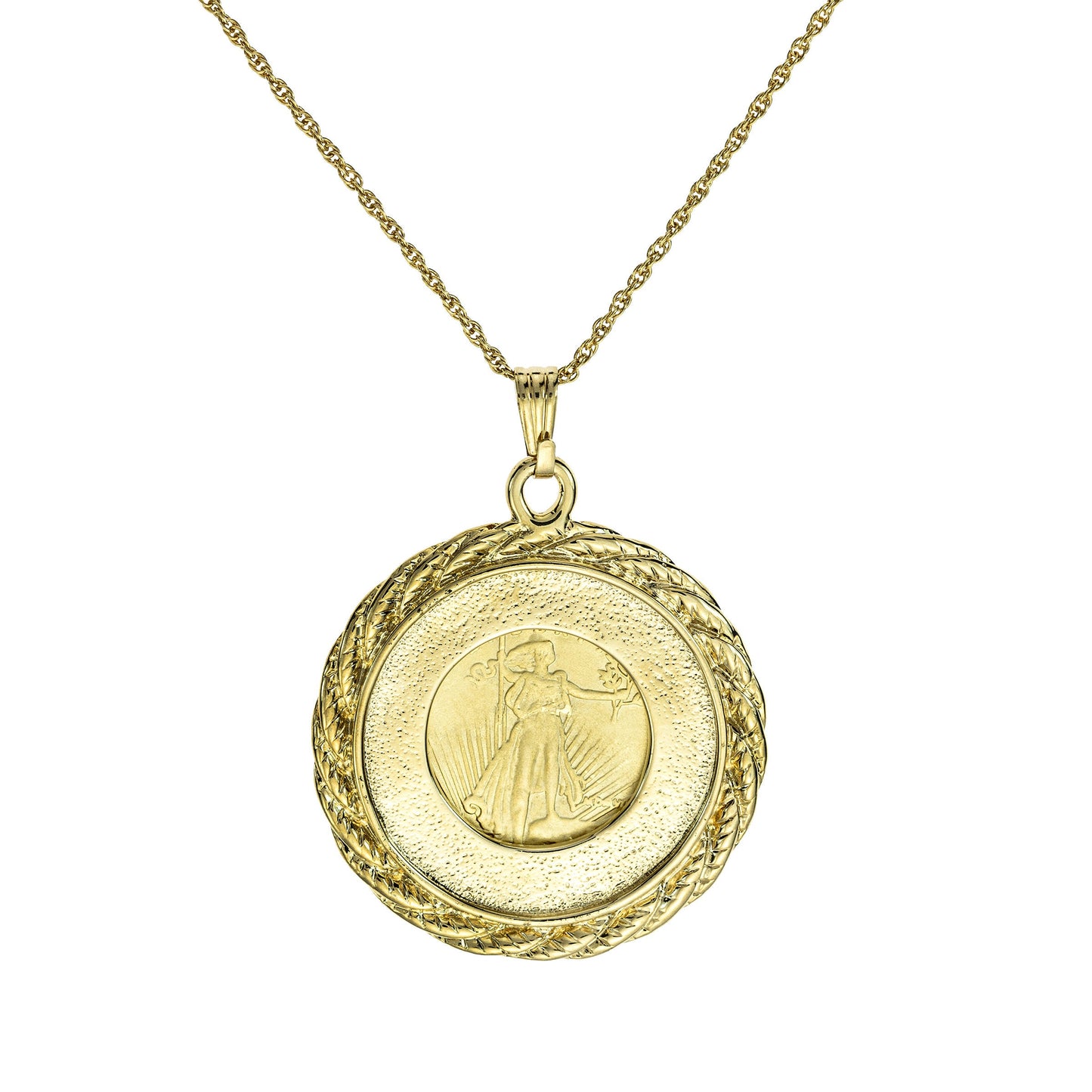 Queen Elizabeth II 100 Pound Coin Pendant Necklace - 18K Yellow Gold Electroplated with Black Accent Ring jewelry image 1