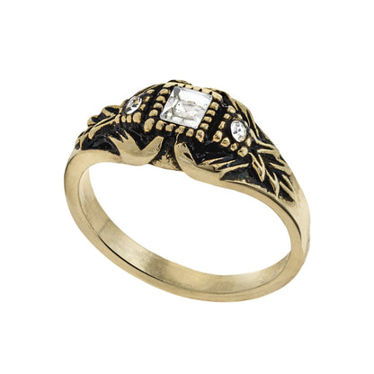 vintage-clear-Austrian-crystals-antique-yellow-gold-plated-ring