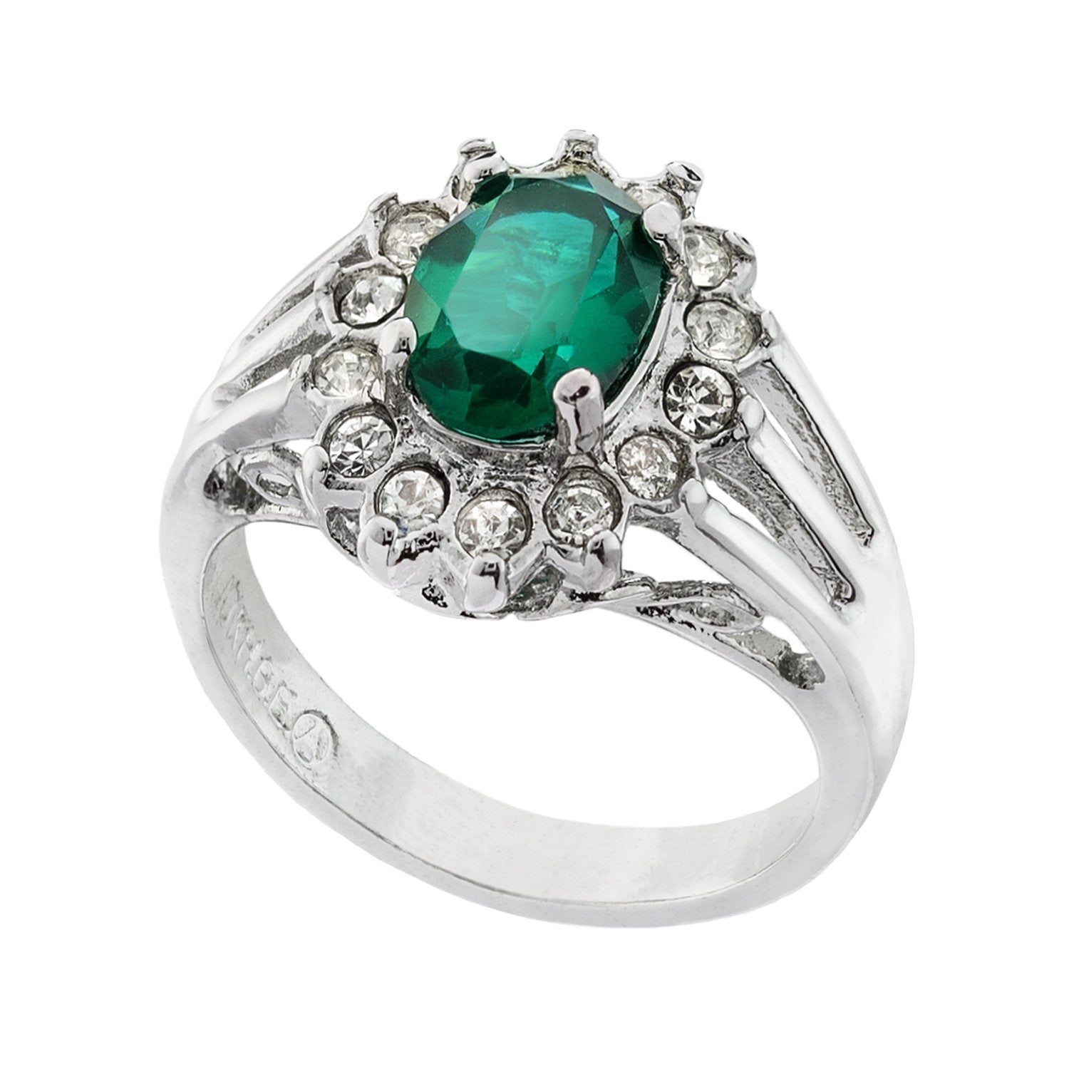 vintage-emerald-clear-Austrian-crystal-white-gold-plated-ring