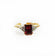 Vintage Ring Clear Austrian Crystals 18k Yellow Gold Electroplated Womens Birthstone Made in USA