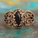 Vintage Ring Genuine Opal Cocktail Ring Antiqued 18kt Yellow Gold Electroplated Made in the USA