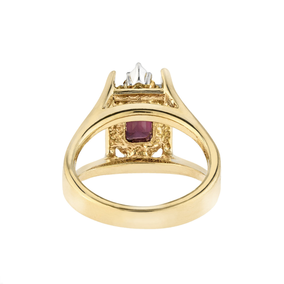 Vintage 1980s Garnet and Clear Austrian Crystals 18k Yellow Gold Electroplated January Birthstone Made in USA #R1747