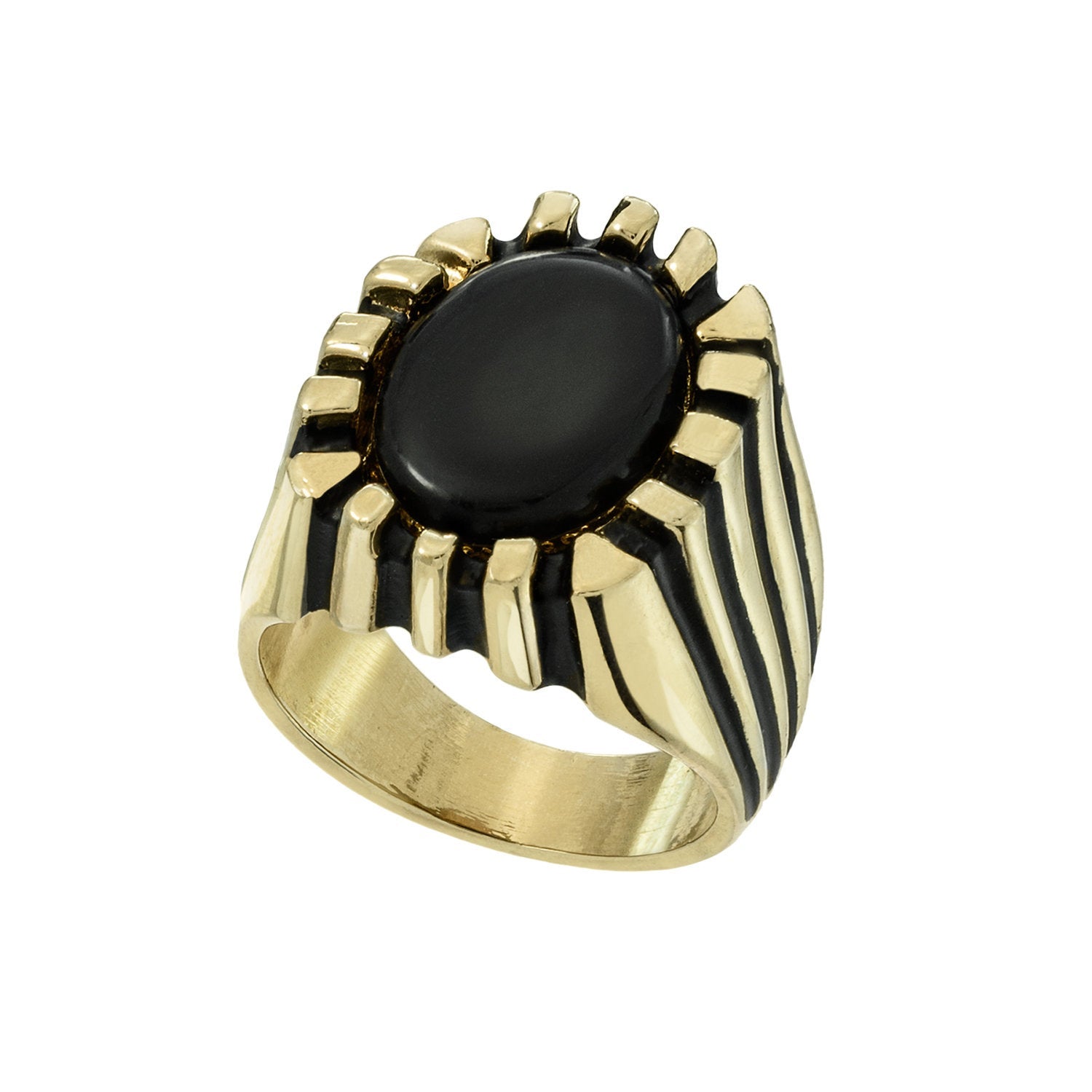 vintage-mens-ring-genuine-onyx-antiqued-yellow-gold-plated