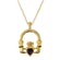 Vintage Claddagh Necklace Austrian Heart Crystal 18k Yellow Gold Electroplated Made in the USA