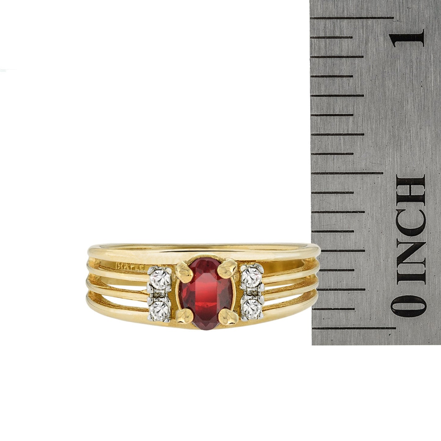 Vintage Jewelry Genuine Stone or Austrian Crystal Ring, Plated in 18kt Electroplated Yellow Gold Made in the USA