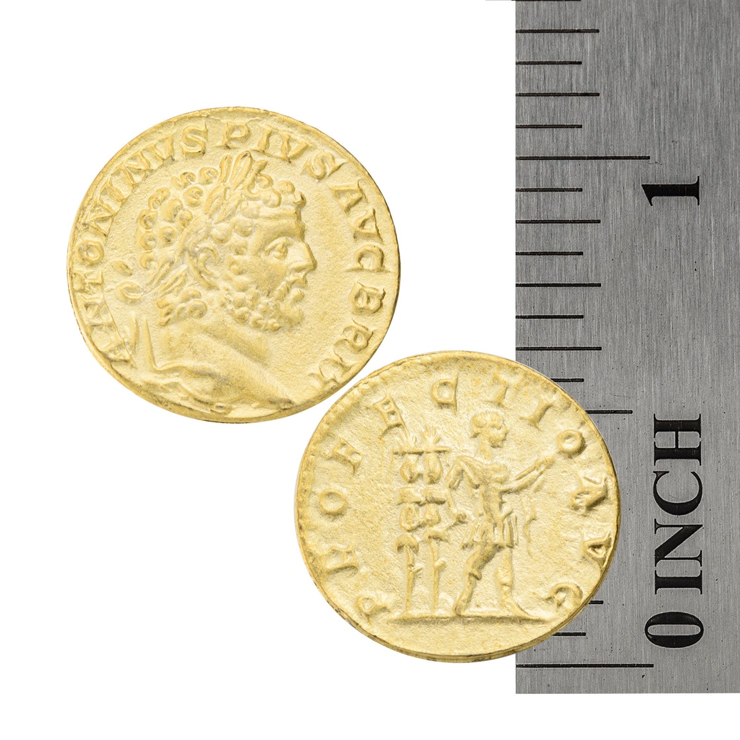Rare Vintage Roman Emperor Antonius Pius Coin Ring Collectors Item Gold Plated.