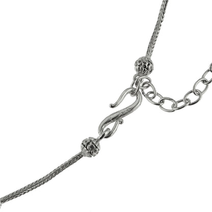 Vintage Oscar De La Renta 16 Inch White Gold Beaded Wheat Chain Necklace with 3 Inch Extender Size: S110