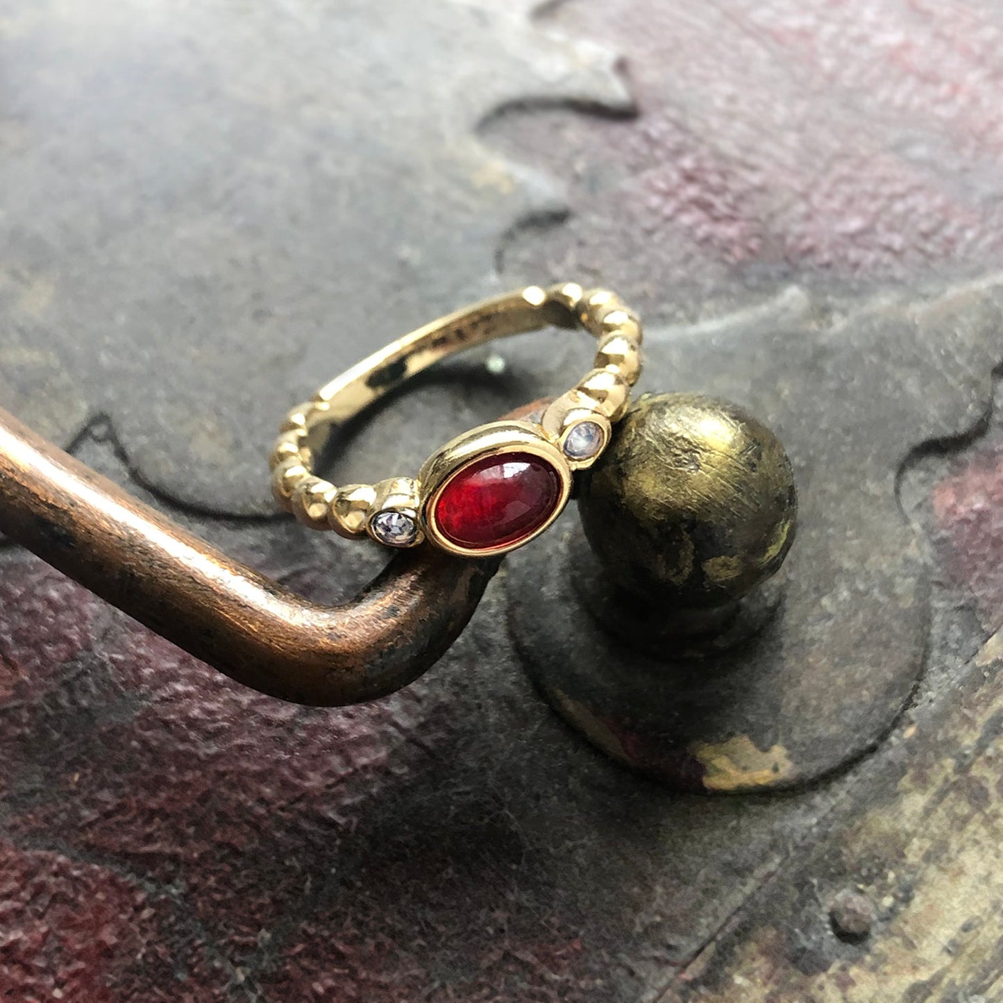vintage-ruby-clear-Austrian-crystals-yellow-gold-electroplated-ring