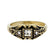 Vintage Ring Clear Austrian Crystals Antiqued 18k Yellow Gold Electroplated