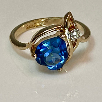 Vintage Ring Cubic Zirconia or Austrian Crystal Heart Ring 18k Gold  Electroplated Love Engagement Womens RingR2339
