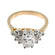 Vintage 1980's Cubic Zirconia Ring with Clear Austrian Crystals 18k Yellow Gold Electroplated