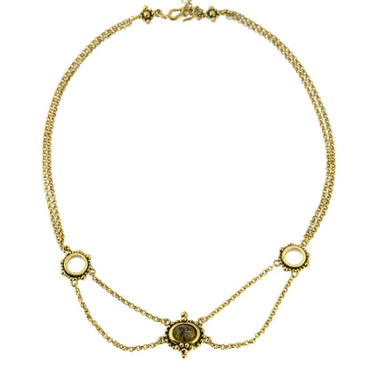 Vintage Oscar De La Renta Beautiful 16 Inch Bead Necklace with 1-1/2"" Extender Size: G