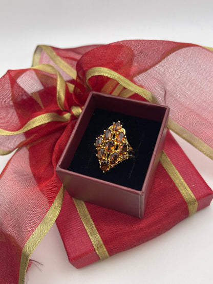 Vintage Jewelry Large Ruby Austrian Crystal Cocktail Ring