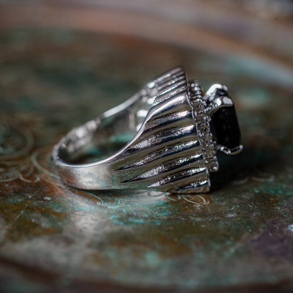 Vintage Austrian Crystal Cocktail Ring 18k Yellow or White Gold Electroplated Women's Birthstne RingMade in USA