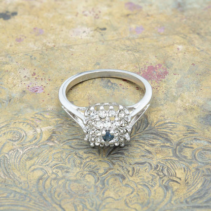 Riley Genuine Sapphire Ring with Austrian Crystals - 18k White Gold Electroplated jewelry image 1