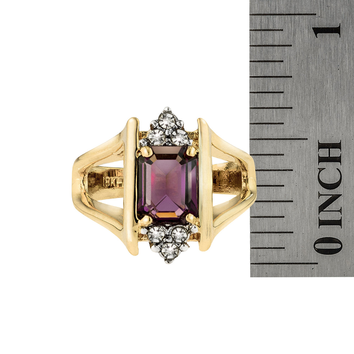 Vintage 1980s Garnet and Clear Austrian Crystals 18k Yellow Gold Electroplated January Birthstone Made in USA #R1747