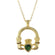 Vintage Claddagh Necklace Austrian Heart Crystal 18k Yellow Gold Electroplated Made in the USA