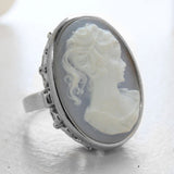 Blue Cameo Silver