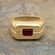 Men's Ruby or Sapphire Austrian Crystal Ring  18kt Gold Electroplated Ring