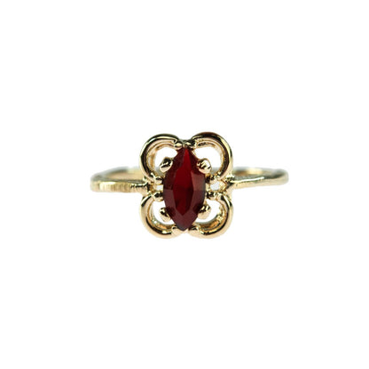 Vintage Garnet Austrian Crystal Ring - 18k Yellow Gold Electroplated - Made in USA jewelry image 1