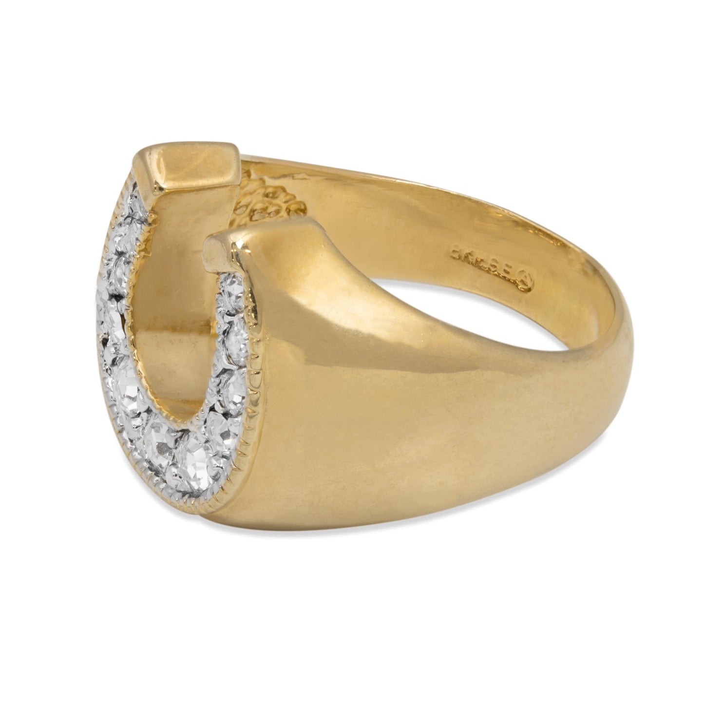 Equestrian Vintage Austrian Crystal Horseshoe Ring for Woman or Man