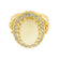 Vintage Amethyst and Clear Crystal 18k Antiqued Yellow Gold Electroplated Ring Made in the USA