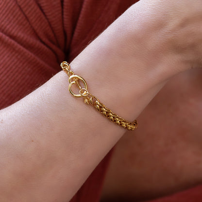 Vintage Oscar De La Renta Gold Tone Braided Link Bracelet