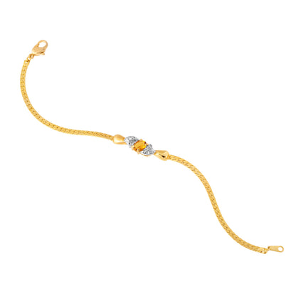 Vintage Bracelet Light Topaz and Clear Swarovski Crystal 18kt Gold Plated Bracelet
