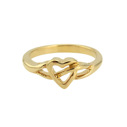 Vintage Ring 1980s Heart 18kt White Gold Silver Ring Antique Womans Jewelry #R1040-W