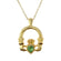 Vintage Claddagh Necklace Austrian Heart Crystal 18k Yellow Gold Electroplated Made in the USA