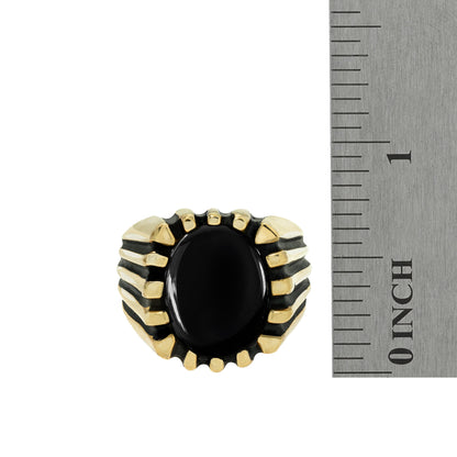 vintage-mens-ring-genuine-onyx-antiqued-yellow-gold-plated