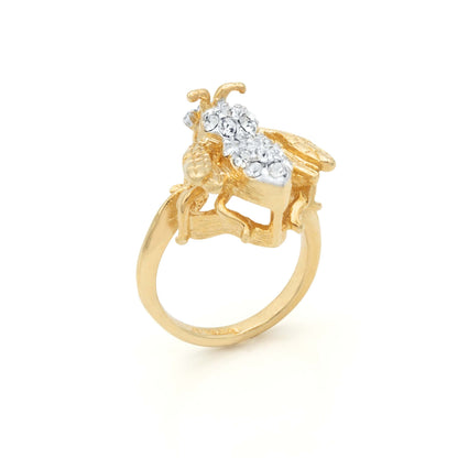 Emerald Eyes Bee Ring