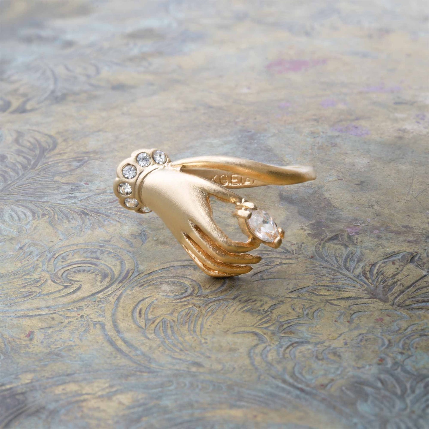 Vintage Austrian Crystals 18k Yellow Gold Matte or Polished Finish Made in USA