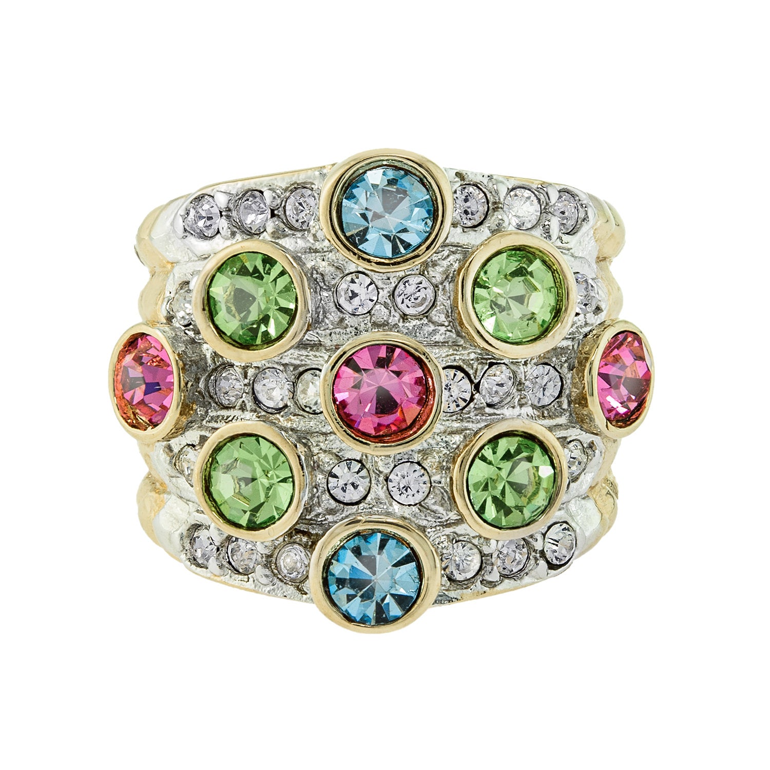 vintage-pave-pastel-multicolored-crystals-clear-Austrian-crystal-ring-yellow-gold-plated