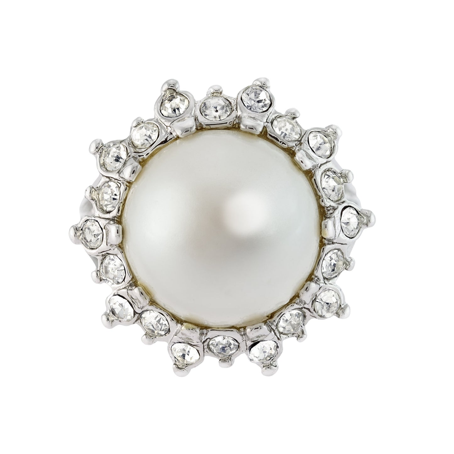 vintage-pearl-bead-Austrian-crystal-ring-white-gold-plated