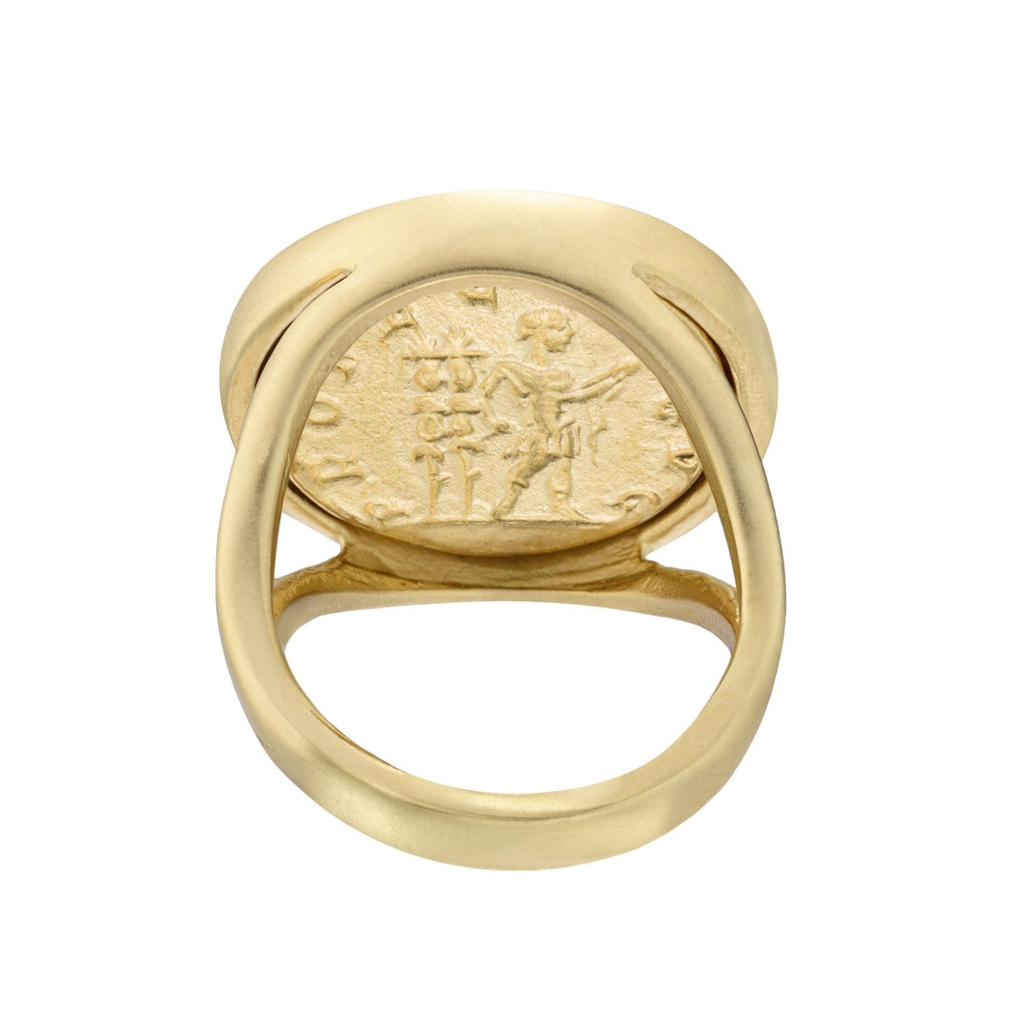 Rare Vintage Roman Emperor Antonius Pius Coin Ring Collectors Item Gold Plated.