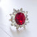 Vintage Austrian Crystal 18k Yellow Gold Electroplated Womens Antique Cocktail Ring Made in USA