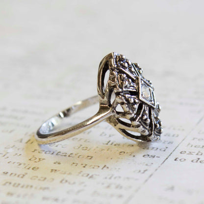 Vintage Jewelry Women's Austrian Crystal Cocktail Ring in 18k White or Yellow Gold Electroplate