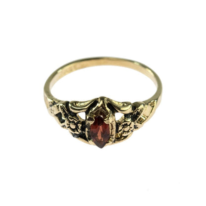 Vintage Austrian Crystal or Cubic Zirconia Stone Ring 18k Gold Electroplated Made in the USA