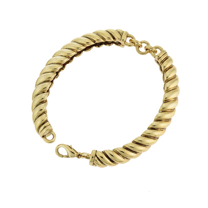 vintage-oscar-de-la-renta-gold-tone-eight-inch-scallop-bar-link-bracelet