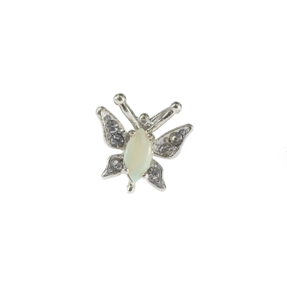 Vintage Butterfly Pin Genuine Opal 18k Gold Electroplated Lapel Pin Womens Brooch