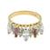 Vintage Genuine Garnet and Clear Cubic Zirconia Cocktail Ring 18k Yellow Gold Electroplated