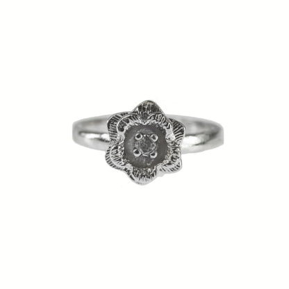 Vintage Edwardian Era Flower Ring - 18k White Gold Electroplated with Clear Austrian Crystal jewelry image 1