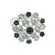 Vintage Ring Ruby Austrian Crystals and Pinfire Opals 18k White Gold Electroplate Made in the USA