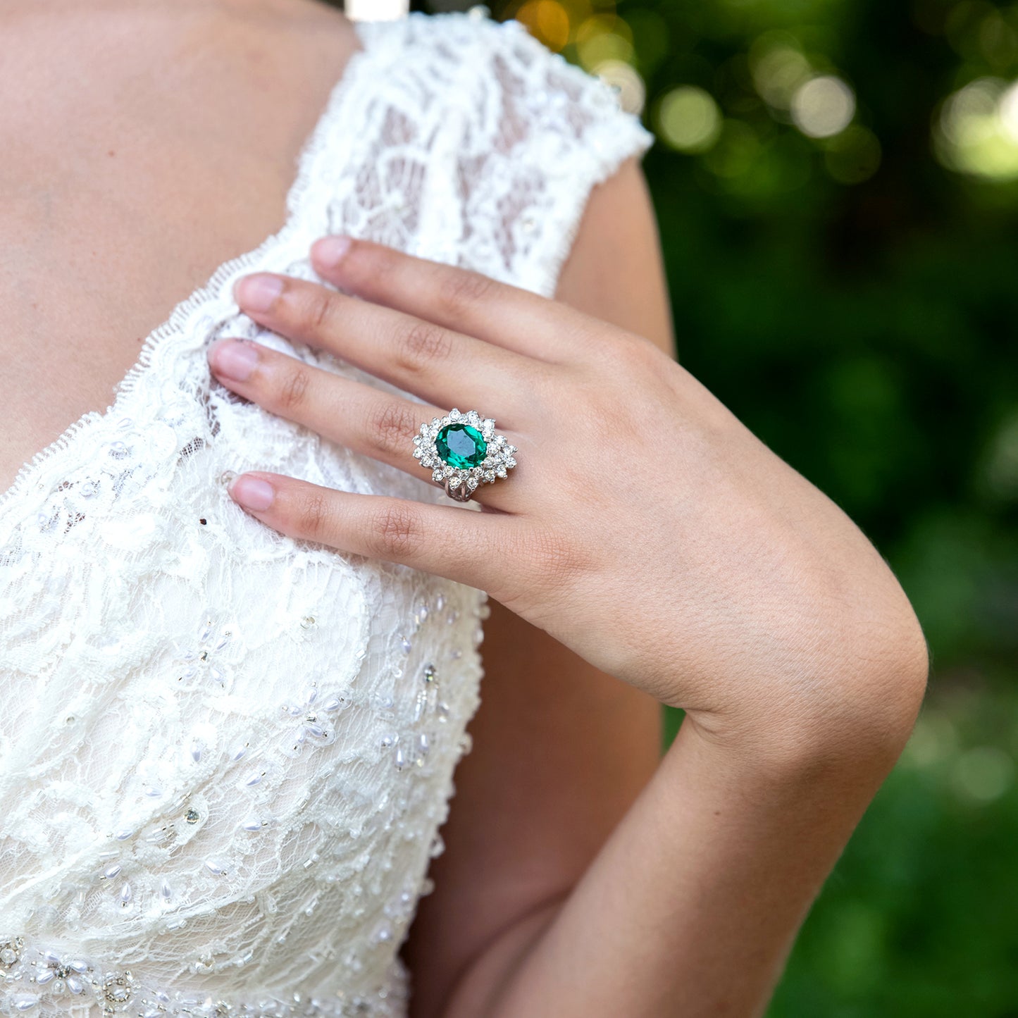 Vintage Women's Austrian Crystal Cocktail Ring 18k Gold Electroplated Birthstone Ring for Women